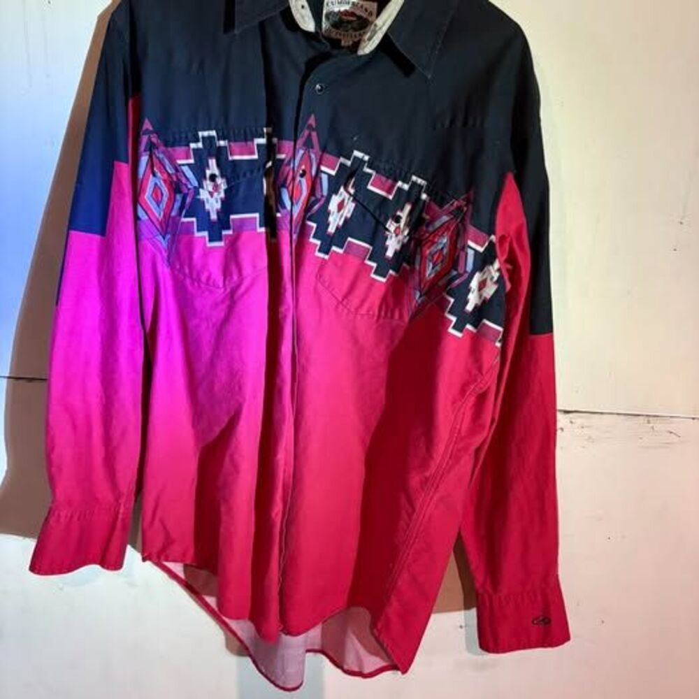 Vintage Cumberland Outfitters Southwestern design Long Tail Cotton shirt XL